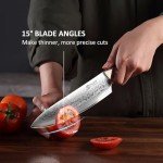 Damascus Chef Knife, 8-Inch VG10 Steel, Ergonomic Handle