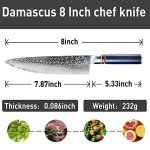 WeKit 8-Inch VG10 Damascus Chef Knife
