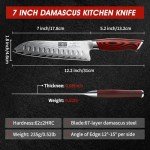 HOSHANHO 7-Inch Damascus Santoku Kitchen Knife