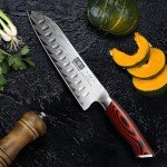 HOSHANHO 7-Inch Damascus Santoku Kitchen Knife