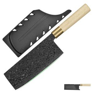 FULLHI Japanese Gyutou Knife - Black Damascus Steel