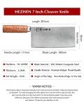 HEZHEN 7" Japanese Cleaver Knife with Wood Handle