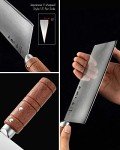 HEZHEN 7" Japanese Cleaver Knife with Wood Handle