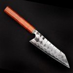 Custom Japanese Damascus Gyuto Knife with Wood Handle