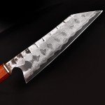 Custom Japanese Damascus Gyuto Knife with Wood Handle