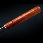 Custom Japanese Damascus Gyuto Knife with Wood Handle