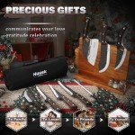 17-Piece Huusk Butcher Knife Set with Roll Bag