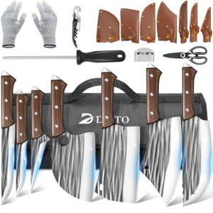 14-in-1 Japanese Butcher Knife Set with Roll Bag