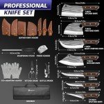 14-in-1 Japanese Butcher Knife Set with Roll Bag