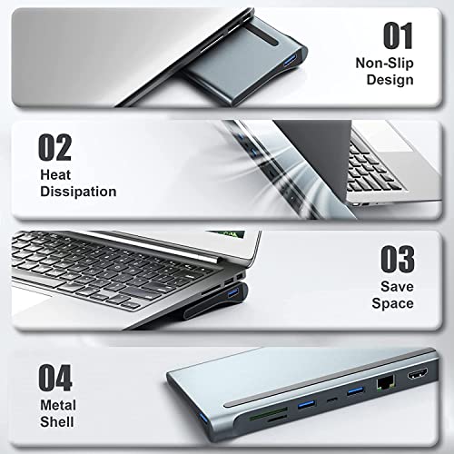 PWAYTEK USB C Dual Monitor Docking Station