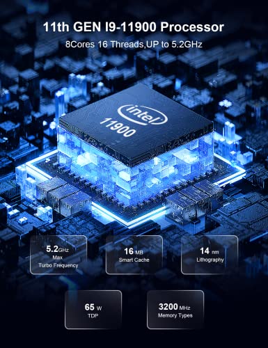 Mini Gaming PC GTX1650 GDDR6 Core i9-11900 Windows 11