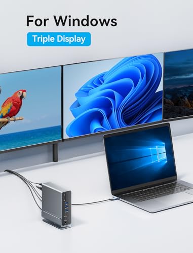 Triple Display USB C Docking Station for MacBook