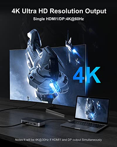 Dual Monitor Docking Station for Laptop with 6 USB