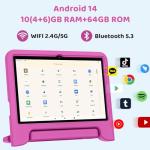 2025 Android 14 Kids Tablet, 10-inch, 64GB Storage