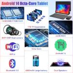 Ainmel 11" Android 14 Tablet with Keyboard and Mouse