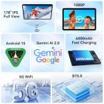 10-Inch Android Tablet with 12GB RAM and 128GB Storage
