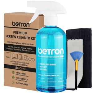 Betron 500ml TV Screen Cleaner with Cloth & Brush