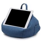 Linen Tablet Holder with Cushion and Pockets