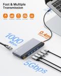 14-in-1 USB C Docking Station for Quad Display