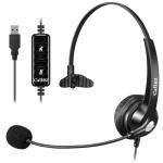 USB Noise Cancelling Headset with Microphone - 5 Pack