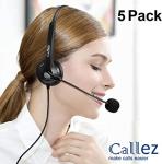 Callez 5 Pack USB Headset with Microphone, Noise Cancelling
