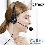 USB Noise Cancelling Headset with Microphone - 5 Pack