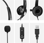 Callez 5 Pack USB Headset with Microphone, Noise Cancelling