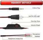 Gaming Headphones with Noise Canceling Mic and LED