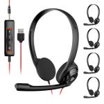 NUBWO Wired USB Headset with Noise Cancelling Microphone
