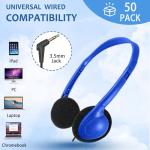 50 Pack Wired Headphones for Kids and Students