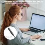 Wired USB Headset with Mic and Mute for PC
