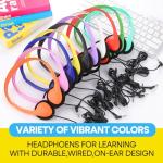 Bulk 100 Pack Wired Headphones for Kids