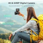 64MP 4K Vlogging Camera with 180° Flip Screen