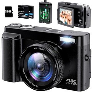 48MP 4K Digital Camera with Flip Screen