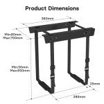 BONTEC Adjustable Under Desk PC Holder with Straps