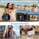 48MP 4K Digital Camera with Flip Screen