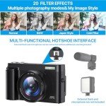 48MP 4K Digital Camera with Flip Screen