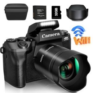 Saneen 64MP 4K WiFi Touch Screen Camera