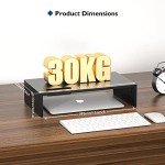 BONTEC Wood Monitor Stand with Smartphone Holder