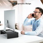 BONTEC Wood Monitor Stand with Smartphone Holder