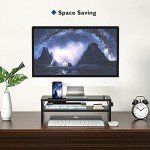 Wood Monitor Stand with Smartphone Holder and Cable Management