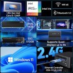 Intel NUC 12 Pro Mini PC i5-1240P 16GB 512GB