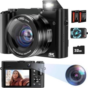 4K 64MP Compact Vlogging Camera with Anti-shake