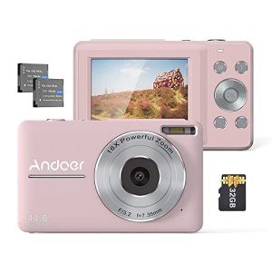 Andoer Pink 1080P Kids Digital Camera Bundle