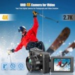 Oiadek 4K 48MP Autofocus Vlogging Camera with Flip Screen