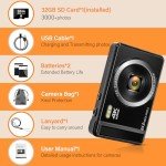 4K 64MP Digital Camera with 32G SD Card