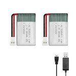 HAWK'S WORK 2 Pack 3.7V Rechargeable Lipo Batteries