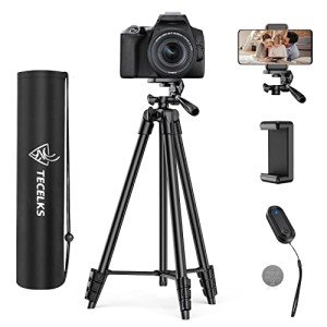 55-Inch Lightweight Tripod with Wireless Remote & Phone Clip