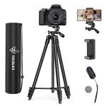 55-Inch Lightweight Tripod with Wireless Remote & Phone Clip