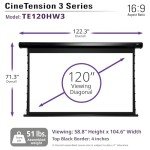 Elite Screens TE120HW2 White Projection Screen